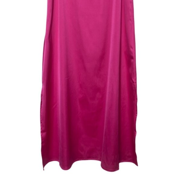 The Drop Ana Slip Dress Womens Small Hot Pink New Silky Adjustable Straps - Picture 4 of 9